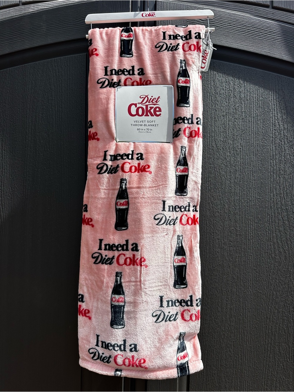 I Need A Diet Coke - Pink Plush Throw Blanket NWT